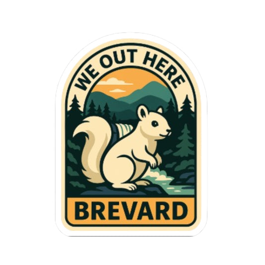 WE OUT HERE - Retro Brevard NC Sticker (LIMITED EDITION)